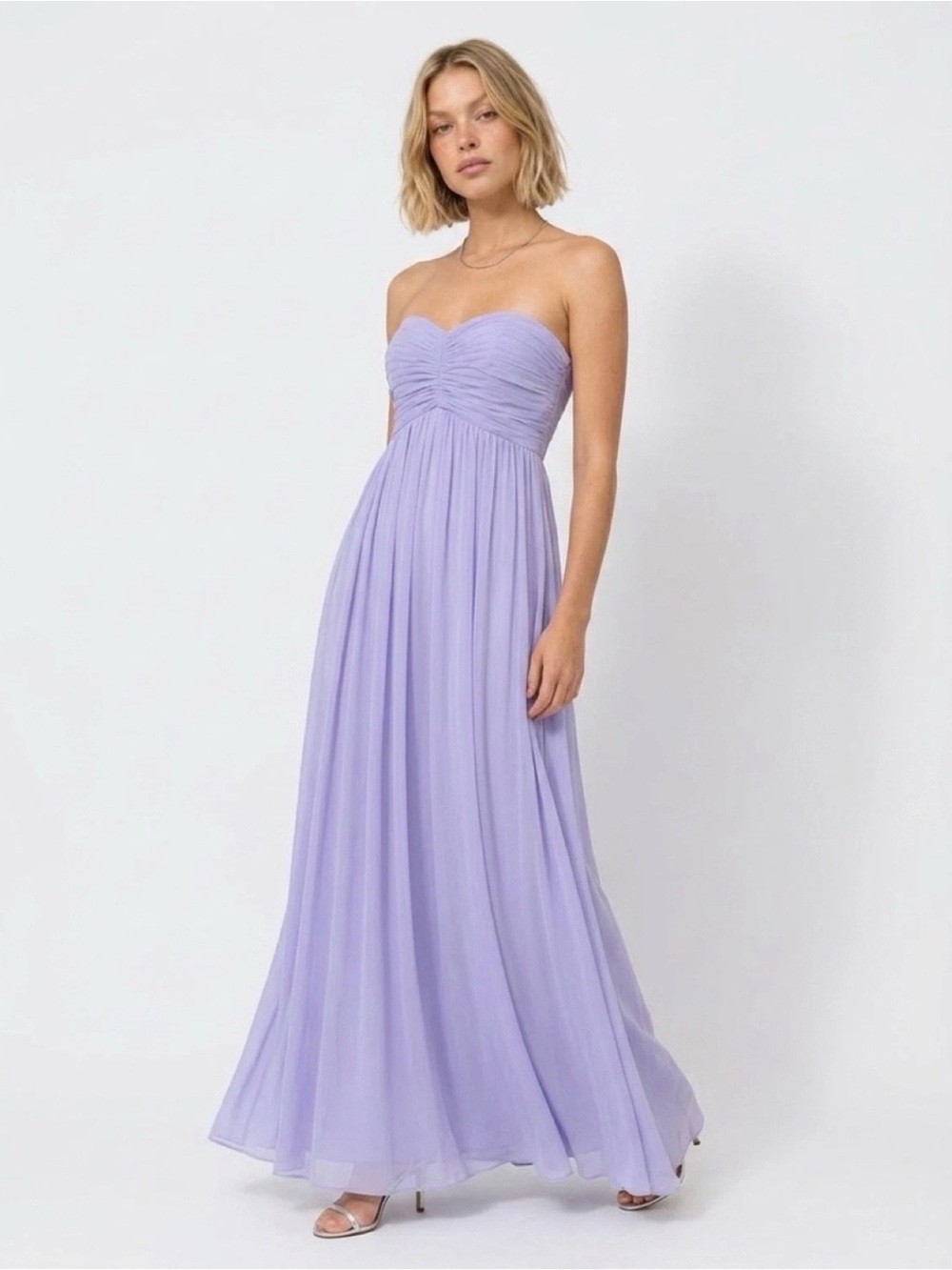 Lavender Chiffon Maxi Dress Size 4 Wedding Guest Formal Dress